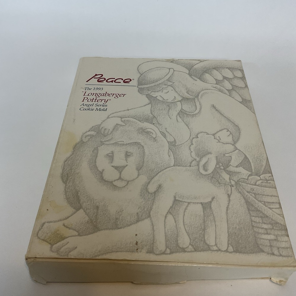 Vintage Mold 1993 Longaberger Pottery Angel Series PEACE Cookie Mold Christmas
